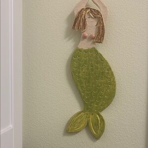 Handcrafted Mermaid Wall Decor - Green and Brown